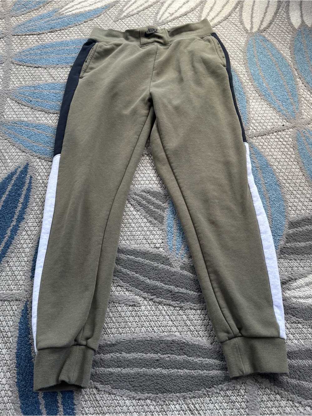 Nike Air Jogger Women’s‎ Small Olive Green Black Grey Heather Fleece Sweat Pants
